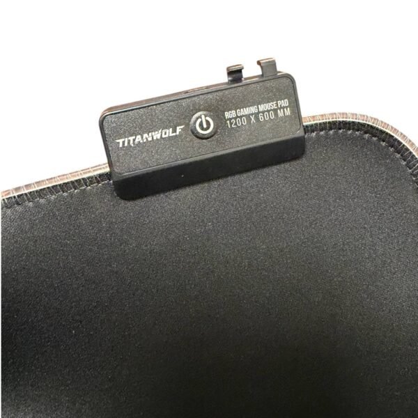 Килимок для миші Titanwolf Logo Lightning RGB 1200x600 мм Чорний — фото 2